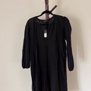 James Perse black linen shirt dress